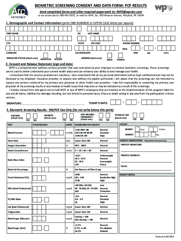 Fillable Online Biometric Screening: What Is It and Whats Tested ...