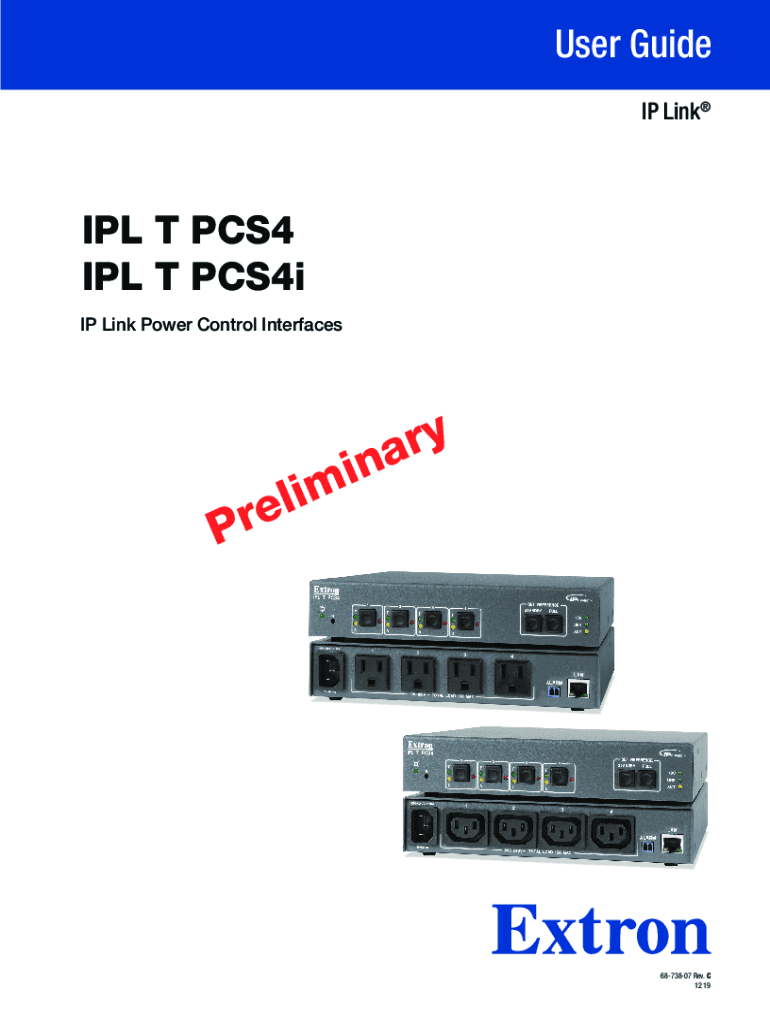 Fillable Online IPL T PCS4 and IPL T PCS4i User Guide. IPL T PCS4 and ...