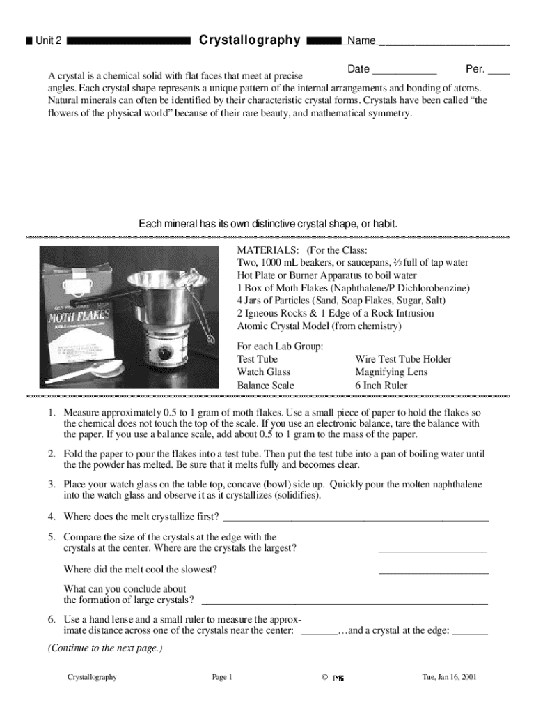 Fillable Online Crystal Definition, Examples, and Common Types