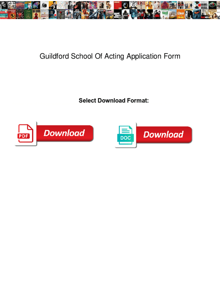 Fillable Online Guildford School Of Acting Application Form Guildford 