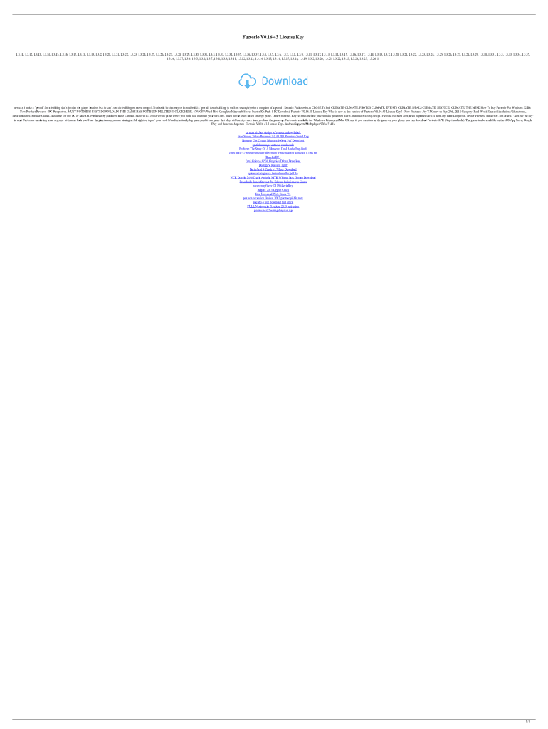 Fillable Online Free Factorio CD Key - Valid Steam Keys Fax Email Print ...