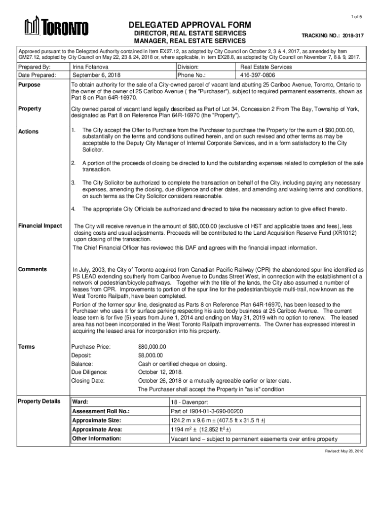 Fillable Online To obtain authority for the sale of a Cityowned parcel