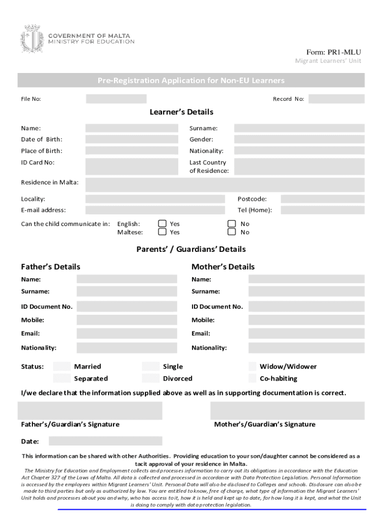 Fillable Online Form of Application for Learners Licence Or Driving