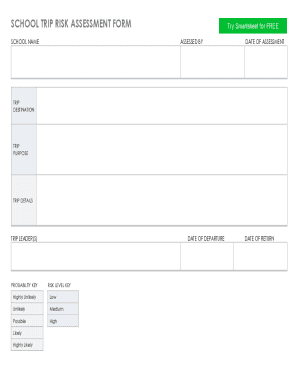 SCHOOL TRIP RISK ASSESSMENT FORM - Smartsheet