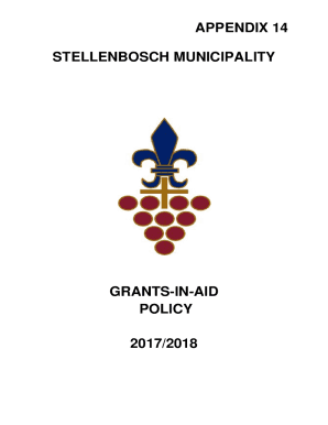 stellenbosch municipality grants-in-aid policy - MFMA