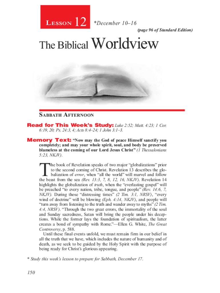 Fillable Online The Biblical Worldview - Adult Bible Study Guide Fax ...