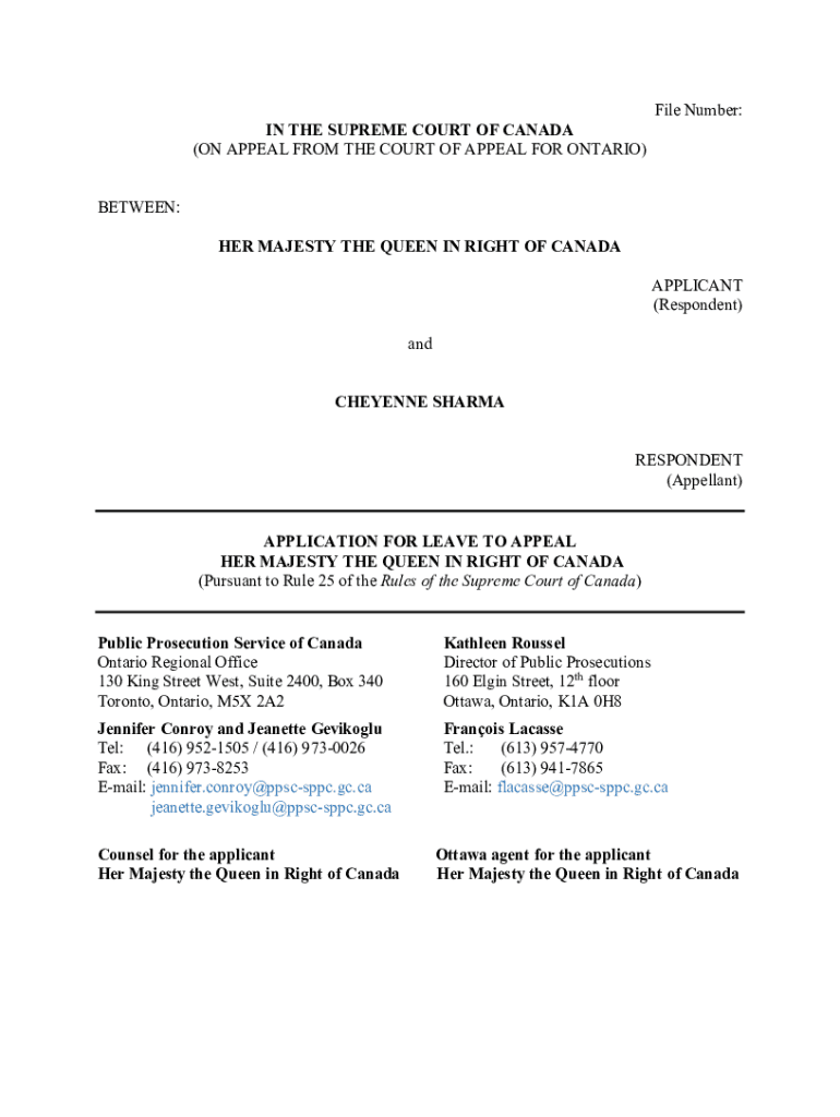 Supreme Court of Canada - Information and resources for self Preview on Page 1