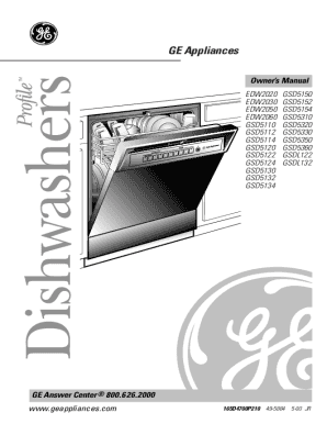 Fillable Online Dishwashers - All GE Appliances Products Fax Email ...