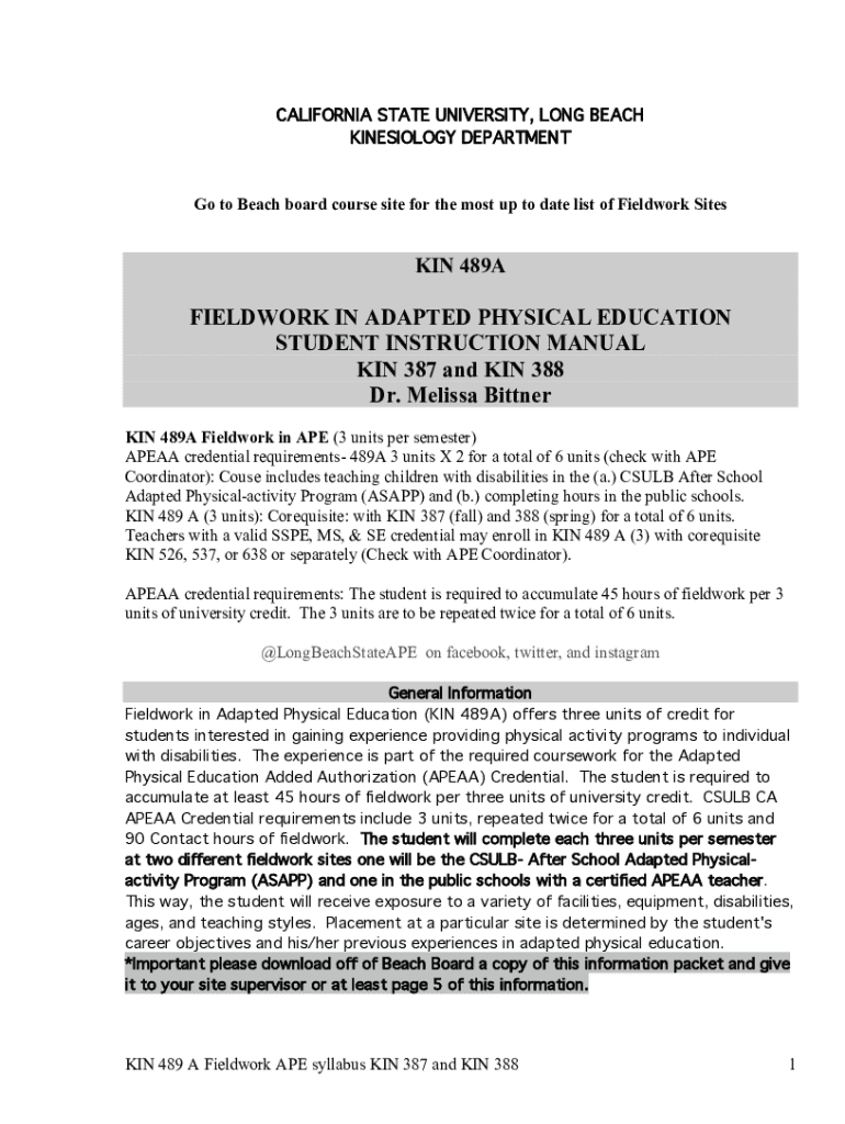 CAL STATE LONG BEACH KINESIOLOGY REQUIREMENTS visual data 7