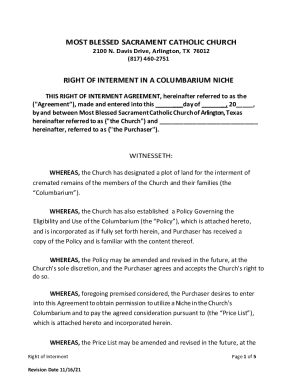 Fillable Online Right of Interment in a Columbarium Niche - cloudfront ...