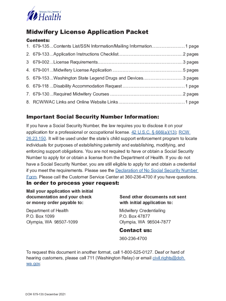 Fillable Online doh wa NYS MidwiferyLicense Requirements New York