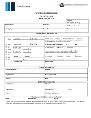 Fillable Online DE- StandingOrderForm Fax Email Print - pdfFiller