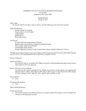 SOMERSET COUNTY VOCATIONAL BOARD OF EDUCATION Bridgewater, New Jersey ...