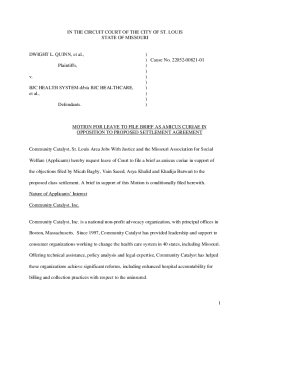Fillable Online in the circuit court of the city of st. louis ...