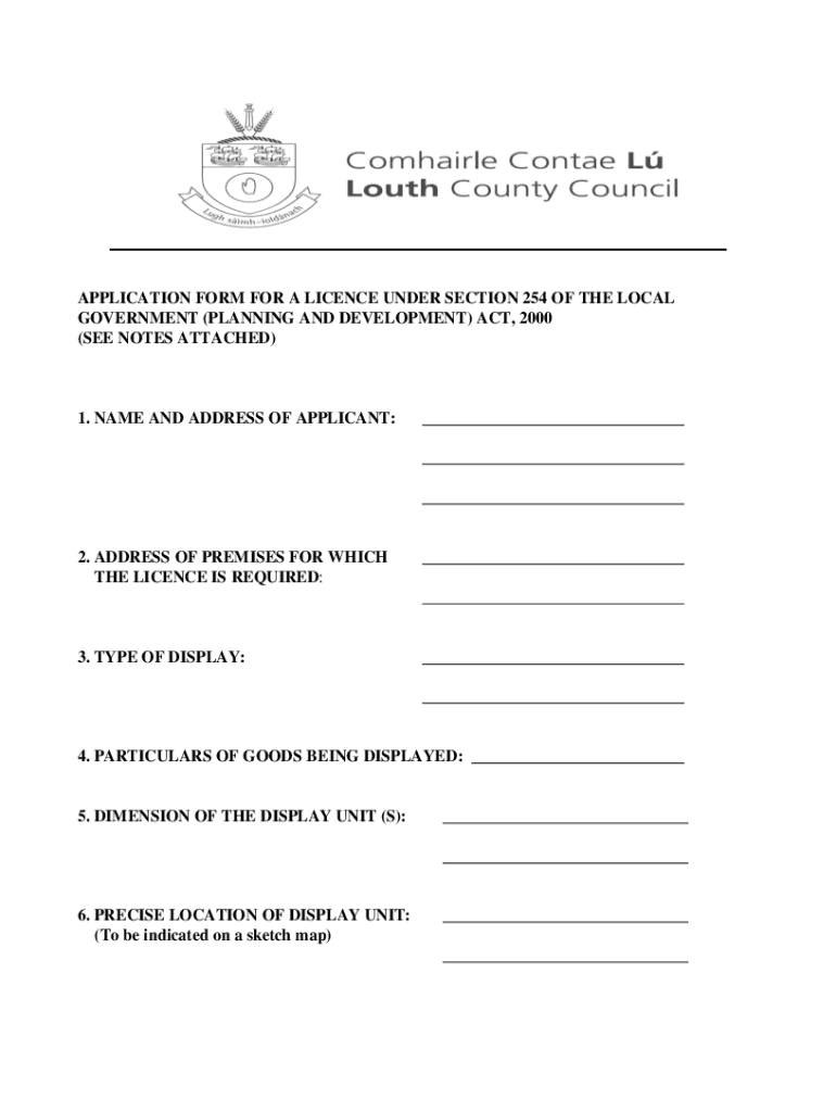 Fillable Online louthcountycouncilsection254applicationform.pdf