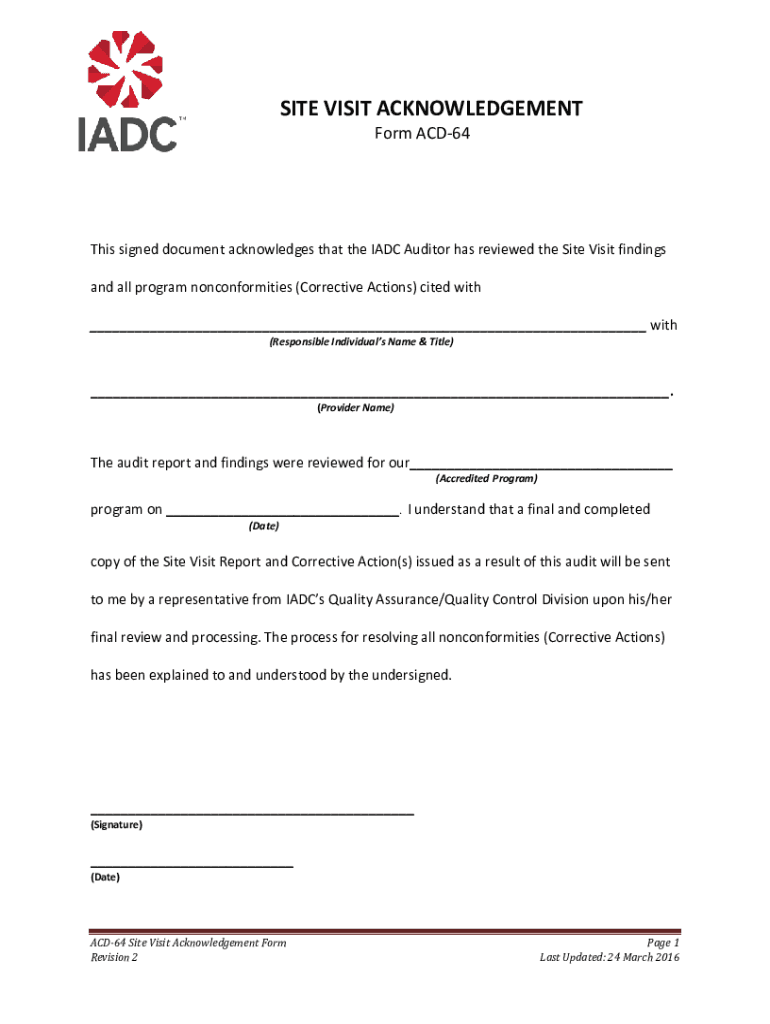 Fillable Online Visit Form