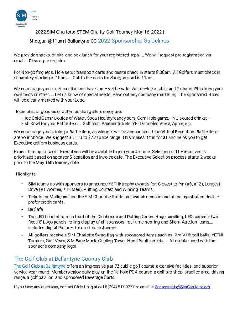 Fillable Online The Golf Club at Ballantyne Country Club online