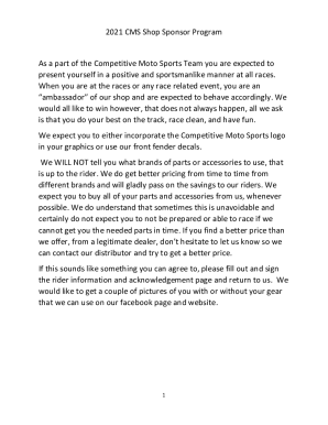 2021 CMS Shop Sponsor Program As a part of the ...