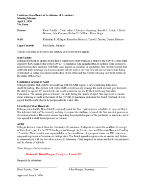 Fillable Online bese.louisiana.govmeetingsMeetings Louisiana State