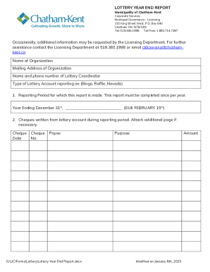 Chatham-Kent - Lottery Year End Report