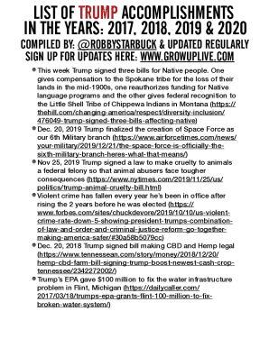 Fillable Online list of trump accomplishments in the years - Grow Up Fax Email Print - pdfFiller Fillable Online list of trump accomplishments in the years - Grow Up Fax Email Print - pdfFiller