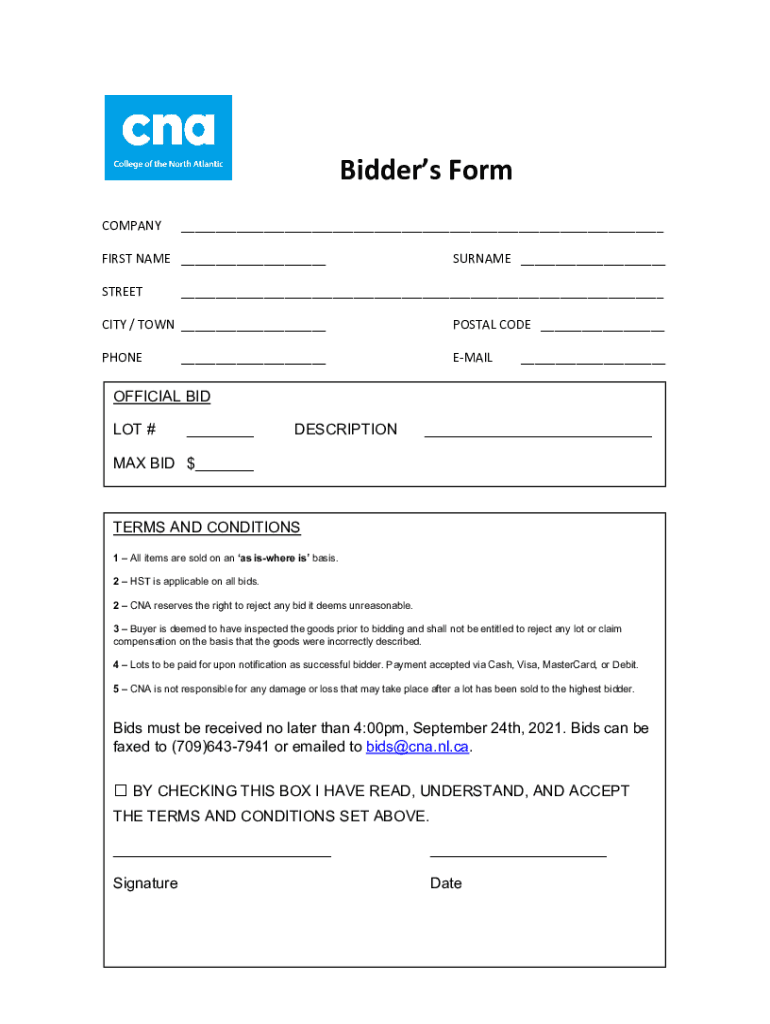 Fillable Online Bids and Tenders Nalcor Energy Fax Email Print