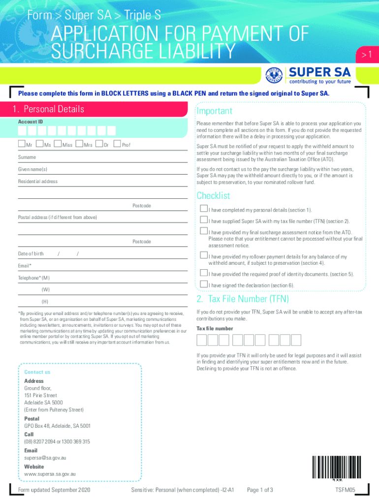 Fillable Online Fillable Online Form Super SA Triple S APPLICATION FOR ...