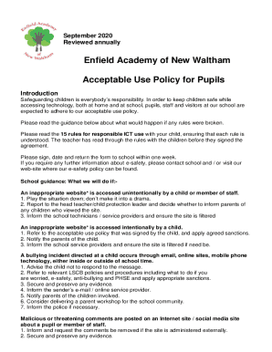 Enfield Academy of New Waltham Acceptable Use Policy for Pupils - Schudio