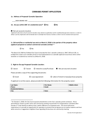 Fillable Online CANNABIS PERMIT APPLICATION - AWS Fax Email Print ...