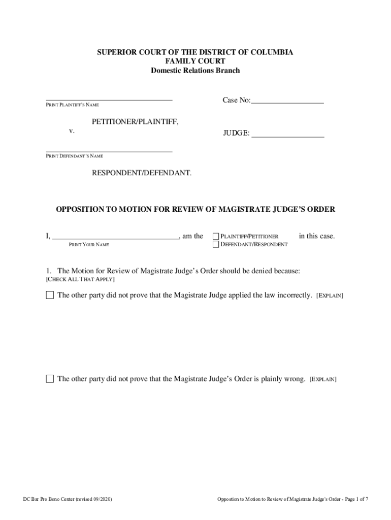 Fillable Online DC Courts Homepage District of Columbia CourtsDC Courts