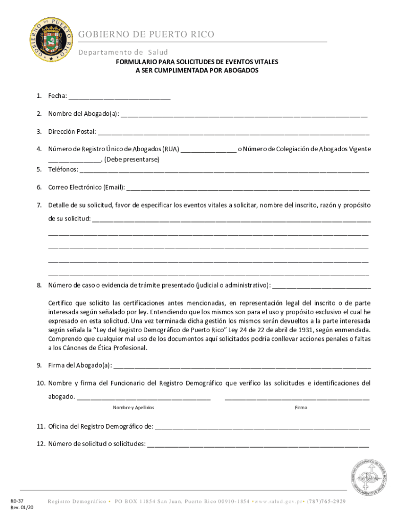 GOBIERNO DE PUERTO RICO - Departamento de Salud Preview on Page 1