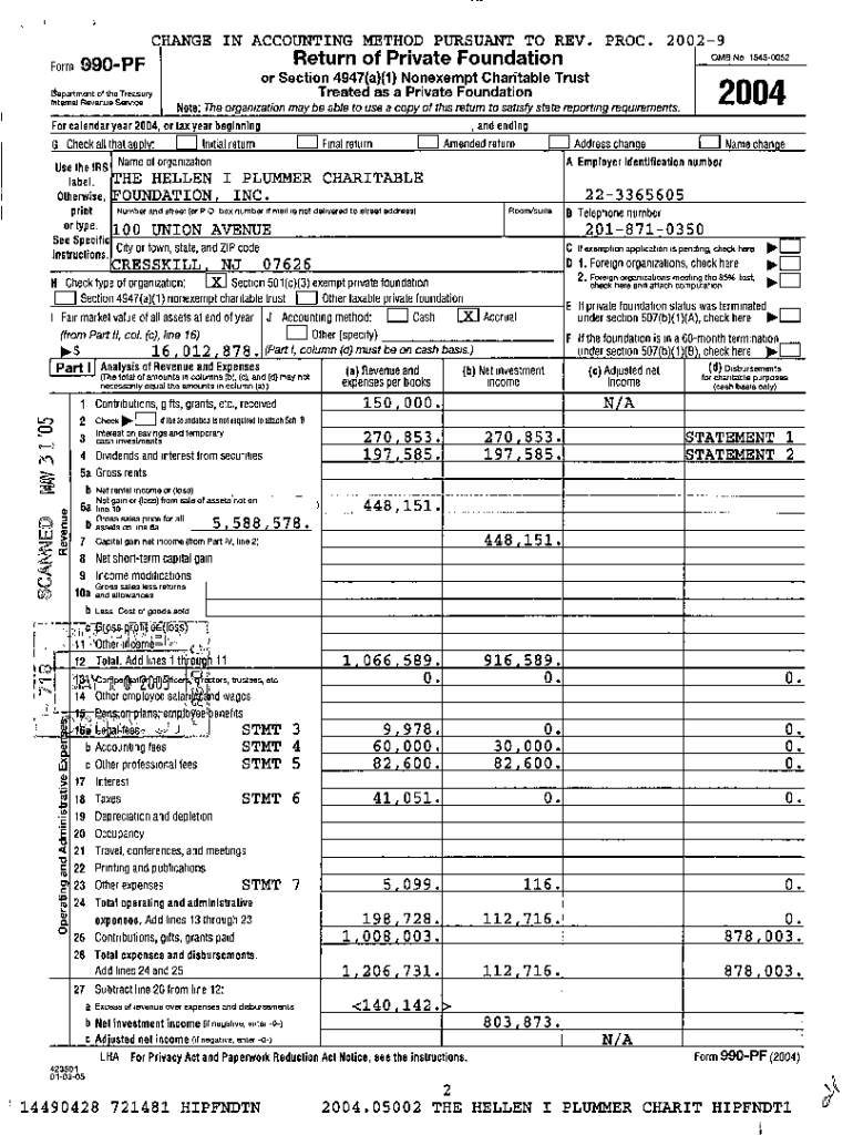 Fillable Online 223365605200412990PFIN