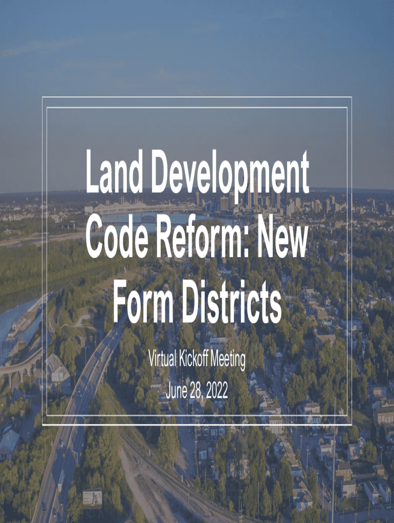 Fillable Online Land Development Code Reform New Form Districts Fax