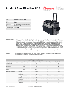 Fillable Online Product Specification PDF Fax Email Print - pdfFiller