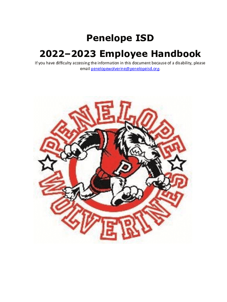 Fillable Online Penelope Independent School District Student Handbook