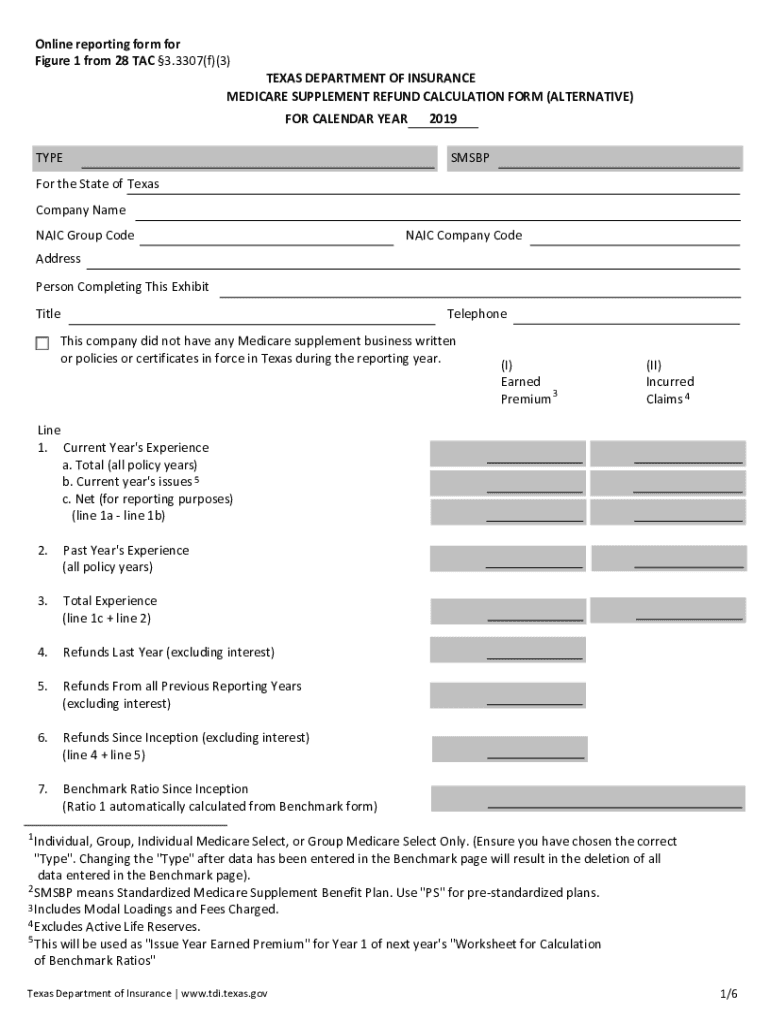Fillable Online Medicare Supplement Refund Calculation. Medicare