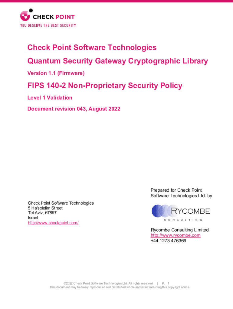 Fillable Online csrc nist Check Point Software Technologies Quantum ...