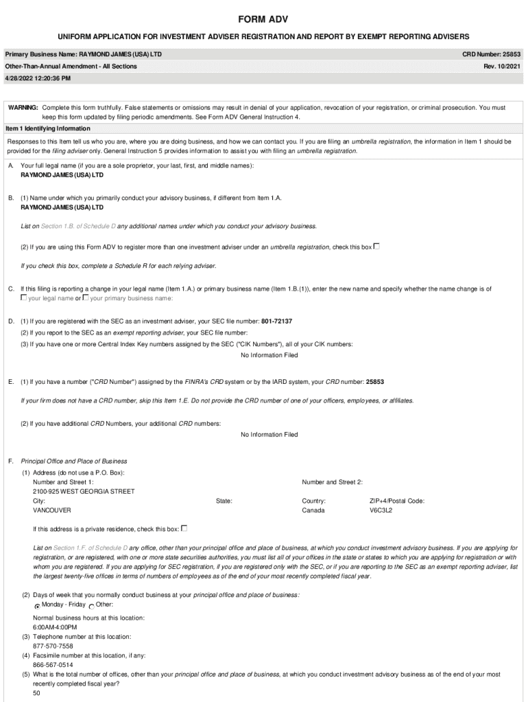 Fillable Online Primary Business Name RAYMOND JAMES (USA) LTD Fax Email Print pdfFiller