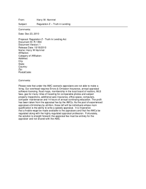 From: Harry W. Hammel Subject: Regulation Z -- Truth in Lending ...