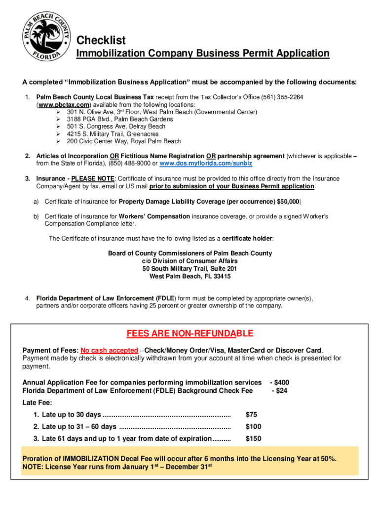 Fillable Online Vehicle Immobilization (Booting) LicenseBusiness Permit