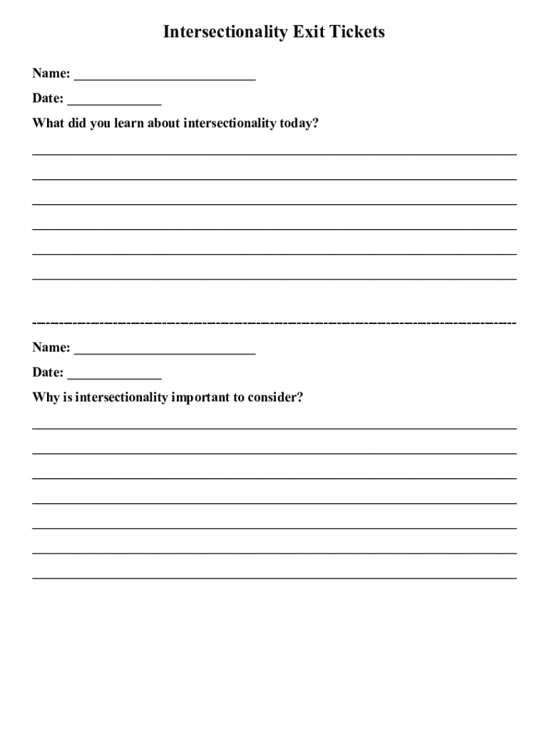 Fillable Online What Is Intersectionality And Why Is It Important? A ...
