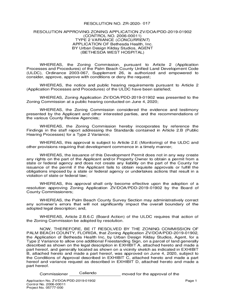 Fillable Online RESOLUTION NO. ZR2021 RESOLUTION APPROVING ZONING