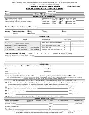 Fillable Online Health Appraisal Form 10207 Fax Email Print - pdfFiller