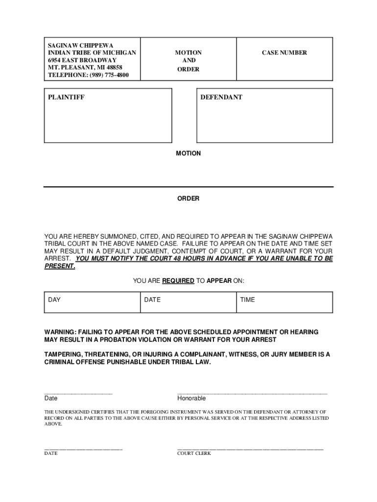 Fillable Online www sagchip orgtribalcourtTribal Court Saginaw Fillable Online www sagchip orgtribalcourtTribal Court Saginaw