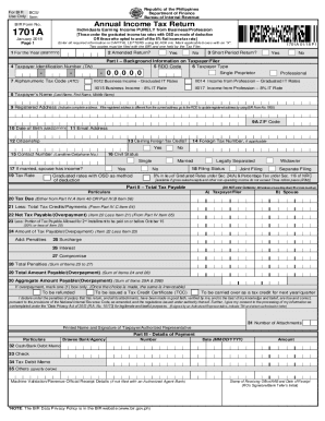 BIR Form 1701A Annual Income Tax Return