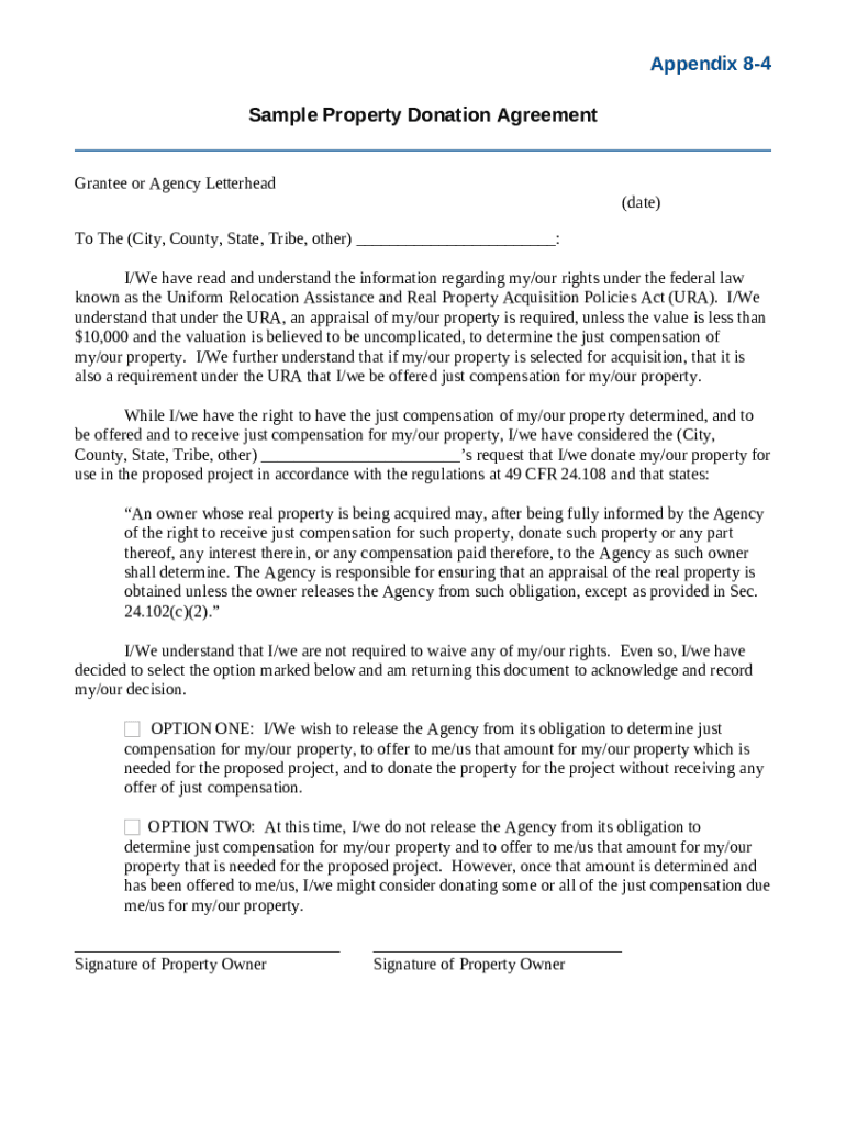 Donation Agreement Template, Sample to CompleteDonation Request