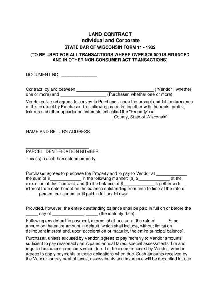Fillable Online 1982 WI State Bar Form 11 Fill Online, Printable, Fillable, Blank Fax Email