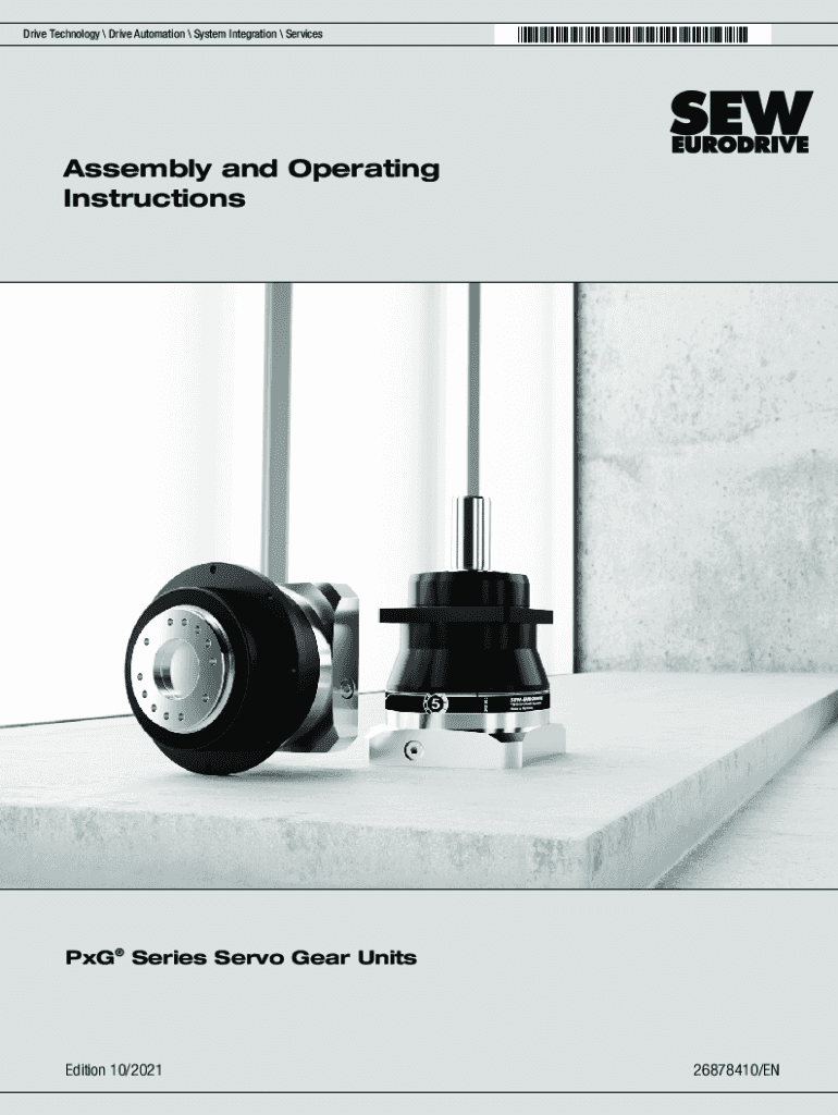 Fillable Online PxG Series Servo Gear Units SEWEURODRIVE Fax Email