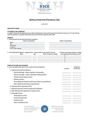 Financial Aid Application Form