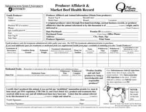 Producer Affidavit and Market Beef Health Record